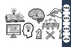 Hand Drawn Creative Thinking Icon SVG Set Bundle Product Image 1