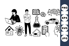 Scientific Brain Tech And Eco Vector Clipart Bundle Product Image 1