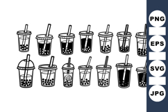 Bubble Tea Drink Vector Clipart Set For Crafts Product Image 1