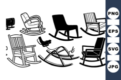 Rocking Chair Vector Clipart Set For Home Decor Product Image 1