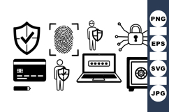 Cybersecurity Icon SVG Bundle For Digital Protection Product Image 1