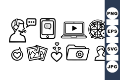 Minimal Communication Icons Vector Clipart Set Product Image 1