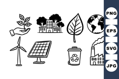 Hand Drawn Eco Vector Icons Bundle for Sustainability Product Image 1