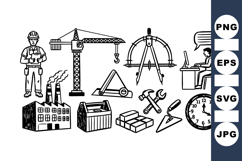 Industrial Construction Tools Clipart Bundle Set Product Image 1