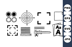 Vector Precision Measurement Tool Icon Set For Design Product Image 1