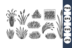 Hand Drawn Grass Vector Clipart Bundle for Crafts Product Image 1