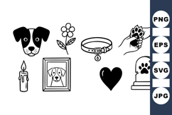 Dog Paw Memorial Clipart Bundle For Pet Tribute Product Image 1