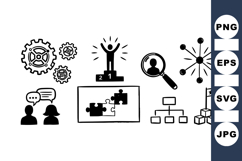 Hand Drawn Business Strategy Icon Set Bundle Product Image 1