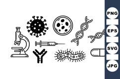 Medical Microbiology Vector Clipart Set for Science Product Image 1