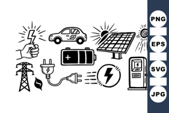 Hand Drawn Eco Energy Icon Clipart Bundle Product Image 1