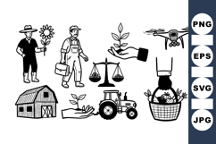 Agriculture Farming Icon Vector Set For Eco Projects Product Image 1