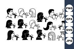 Singing People Vector Icon Set For Music Projects Product Image 1