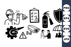 Workplace Safety Icons Vector Set for Industrial Use Product Image 1