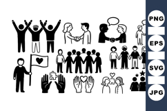Solidarity And Unity Icon Vector Set For Social Causes Product Image 1