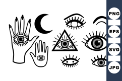 Hand Drawn Mystic Eye Symbol Vector Bundle Product Image 1