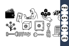 Cybersecurity Icon Vector Clipart SVG Bundle Product Image 1
