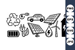 Renewable Energy Icon Vector Set for Eco Projects Product Image 1