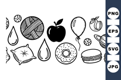 Hand Drawn Cute Icon Clipart Vector Set Product Image 1