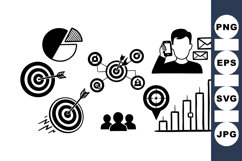 Business Target Strategy Icon Set for Marketing Product Image 1