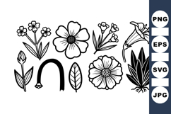 Hand Drawn Floral Vector Clipart Set for Crafts Product Image 1