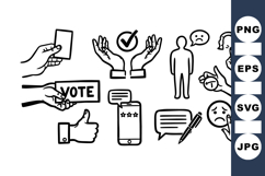 Hand Drawn Voting Icon SVG Clipart Product Image 1