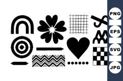 Minimalist Black Geometric Shape Clipart Bundle for Crafts Product Image 1