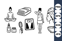 Hand Drawn Wellness And Spa Clipart Bundle For Crafts Product Image 1