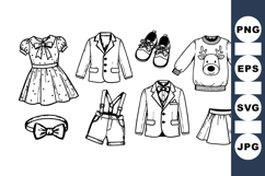 Kids Clothes Fashion Vector Clipart Bundle Product Image 1