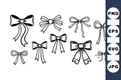 Hand Drawn Bow Vector Clipart Set for Crafts Product Image 1