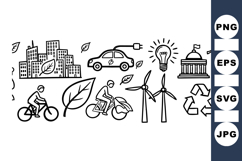 Eco Friendly Transport Vector Icon Set Bundle Product Image 1