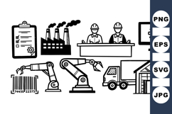 Industrial Manufacturing Robotics Icon Set Bundle Product Image 1