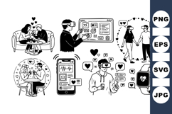 Virtual Reality Romance Clipart Bundle for Digital Use Product Image 1