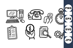 Office Work Icon Vector Set For Business Use Product Image 1