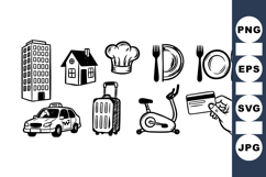 Hand Drawn Travel And Food Icon Bundle Set Product Image 1