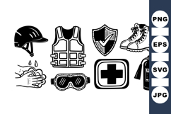 Hand Drawn Safety Gear Icon Vector Bundle Product Image 1
