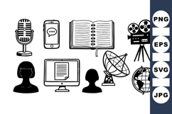 Vintage Media Icons Bundle for Digital Projects Product Image 1