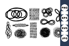 Hand Drawn Scribble Vector Lines Clipart Set Product Image 1
