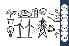 Eco Energy Vector Clipart Bundle for Green Design Product Image 1