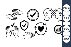 Hand Gesture And Love Icon Vector Set For Business Product Image 1
