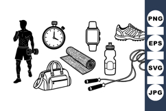Fitness Silhouette Vector Clipart Bundle Set Product Image 1