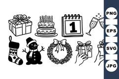 Hand Drawn Holiday Celebration SVG Bundle For Parties Product Image 1