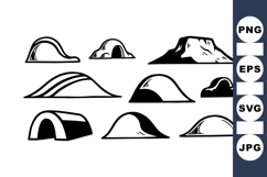 Hand Drawn Mountain Vector Clipart Set for Nature Designs Product Image 1