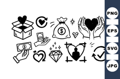 Hand Drawn Finance Icon Vector Clipart Set Product Image 1