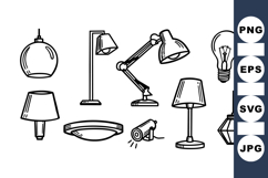 Hand Drawn Lighting Icon Vector Clipart Set Product Image 1