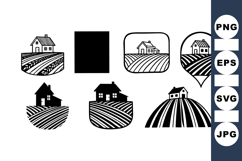Rustic Farmhouse Landscape SVG Icon Set Bundle Product Image 1