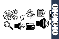 Technical Gear and Settings Icon Vector Product Image 1