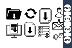 Minimal Download Icons Vector Clipart Set for UI Design Product Image 1