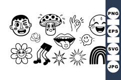 Hand Drawn Retro Doodle Clipart Vector Product Image 1