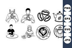 Hand Drawn Coffee Clipart For Cafe Designs Product Image 1