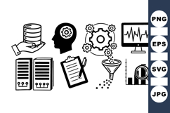 Modern Data Analysis Icon Vector Set for Business Use Product Image 1